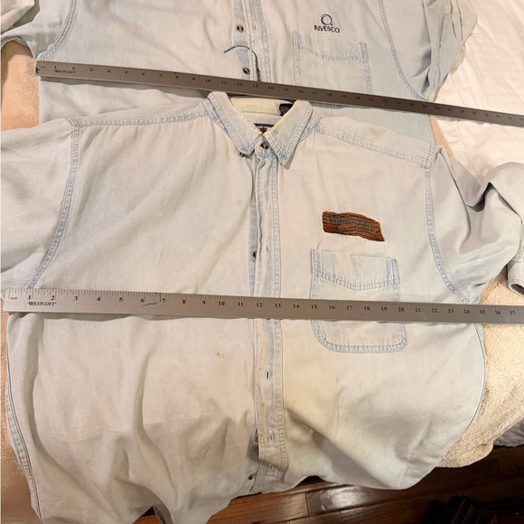 Lot of 2 Chambray Shirts – Men’s XL – Distressed / Workwear / Worn-In - Picture 14 of 15